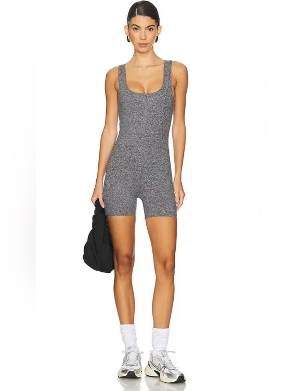 Strut This Jett Jumper Heather Grey Athletic Romper Unitard Size Small
